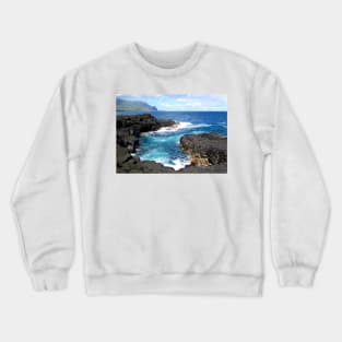 Blue Ocean Waters of Queens Bath on Kauai Hawaii Crewneck Sweatshirt